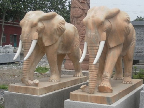 石雕大象做工